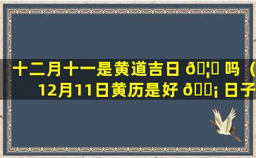 十二月十一是黄道吉日 🦄 吗（12月11日黄历是好 🐡 日子吗）